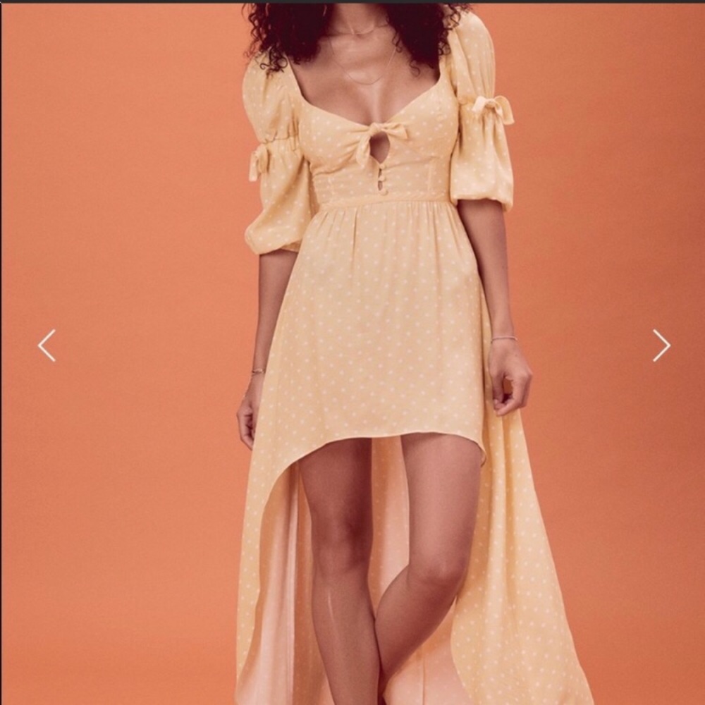 For Love And Lemons Yellow High Low Dress
